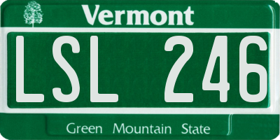VT license plate LSL246