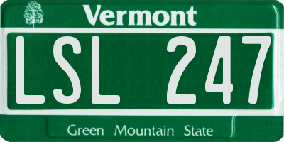 VT license plate LSL247
