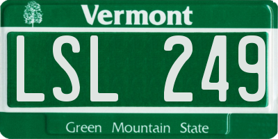 VT license plate LSL249