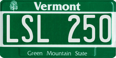 VT license plate LSL250