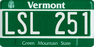 VT license plate LSL251