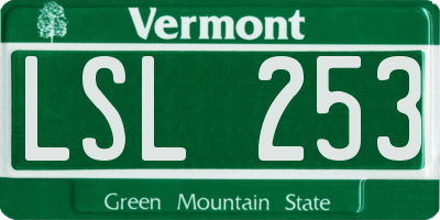 VT license plate LSL253