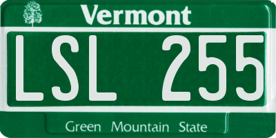 VT license plate LSL255