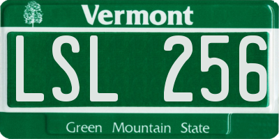 VT license plate LSL256