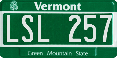 VT license plate LSL257