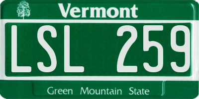 VT license plate LSL259