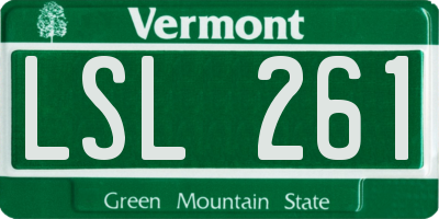 VT license plate LSL261