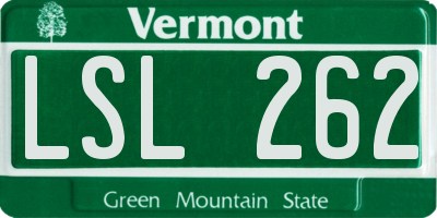 VT license plate LSL262