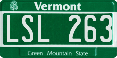 VT license plate LSL263