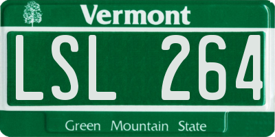 VT license plate LSL264