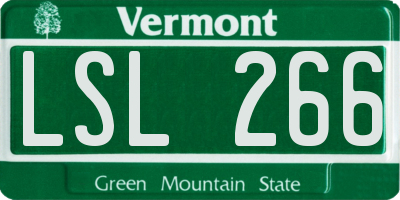 VT license plate LSL266