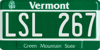 VT license plate LSL267