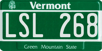 VT license plate LSL268