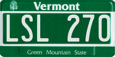 VT license plate LSL270