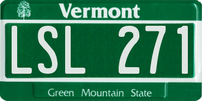 VT license plate LSL271