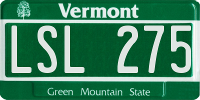 VT license plate LSL275
