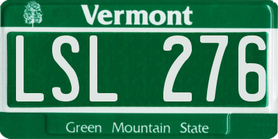 VT license plate LSL276