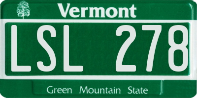 VT license plate LSL278
