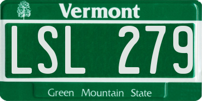 VT license plate LSL279