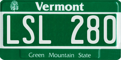 VT license plate LSL280