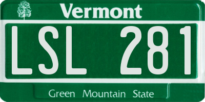 VT license plate LSL281
