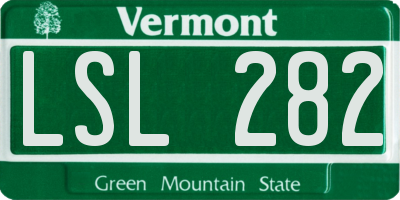 VT license plate LSL282
