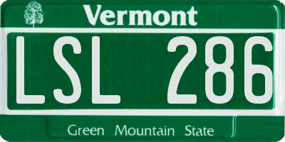 VT license plate LSL286