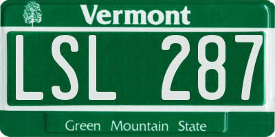 VT license plate LSL287