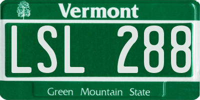VT license plate LSL288