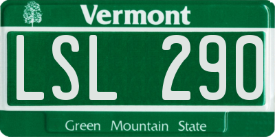 VT license plate LSL290