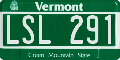 VT license plate LSL291