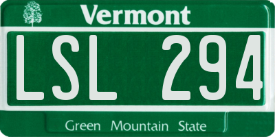VT license plate LSL294