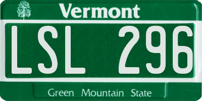 VT license plate LSL296
