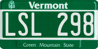 VT license plate LSL298