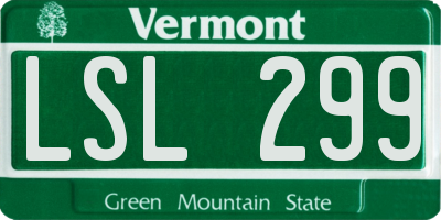 VT license plate LSL299