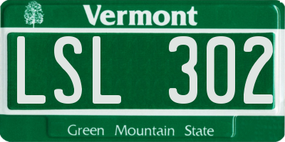 VT license plate LSL302