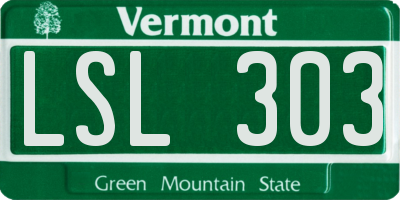 VT license plate LSL303