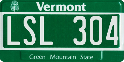 VT license plate LSL304
