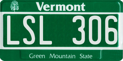 VT license plate LSL306