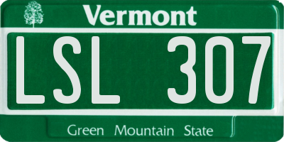 VT license plate LSL307