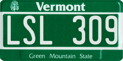 VT license plate LSL309