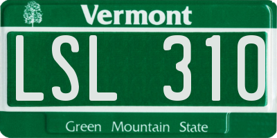 VT license plate LSL310