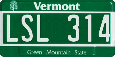 VT license plate LSL314