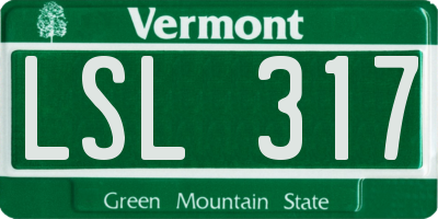 VT license plate LSL317