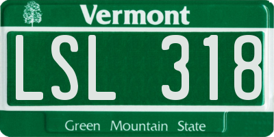 VT license plate LSL318
