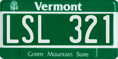 VT license plate LSL321