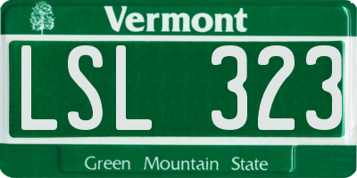 VT license plate LSL323