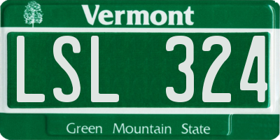 VT license plate LSL324