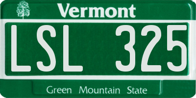 VT license plate LSL325