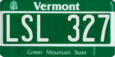 VT license plate LSL327